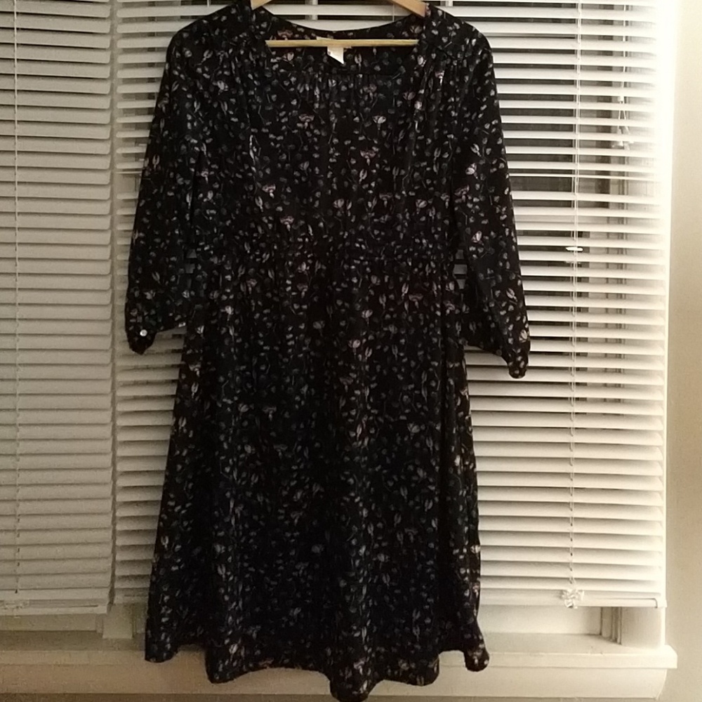 Navy Floral Maternity Dress